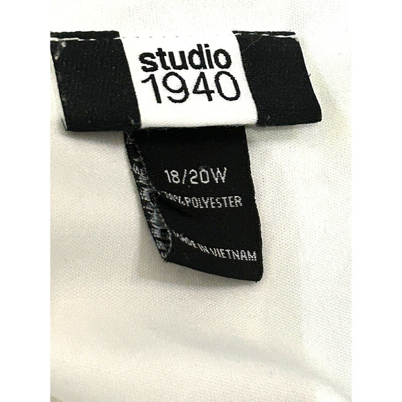 Women’s Studio 1940 White And Cobalt Blue Floral Lined Top in Size Large 12 14 - Picture 12 of 12